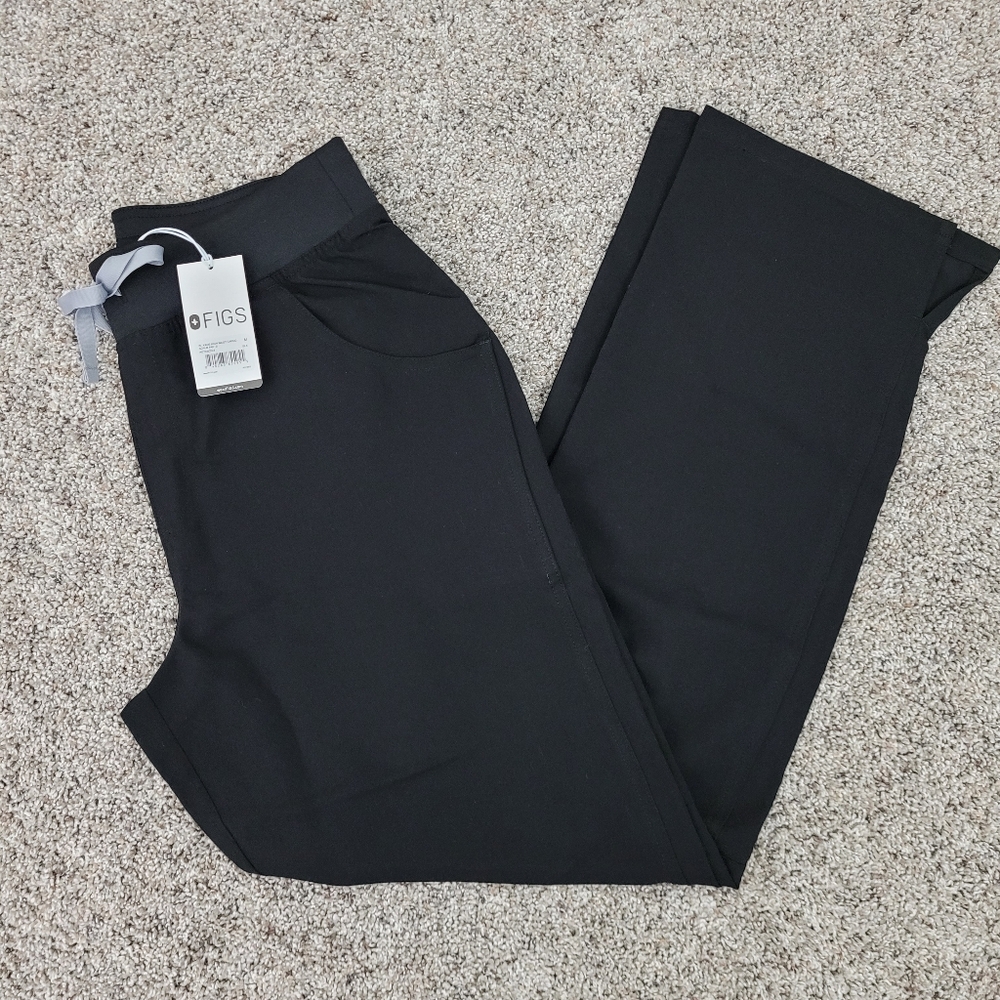 NEW Figs Kade High Waisted Cargo Scrub Pants Womens Medium Black